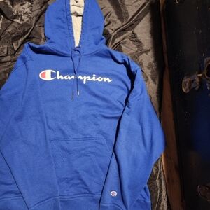 Champion Royal Blue Hoodie with Gray Lining